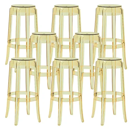 Modern Transparent Acrylic Stylish Elegant Square Bar Stool Image - 69