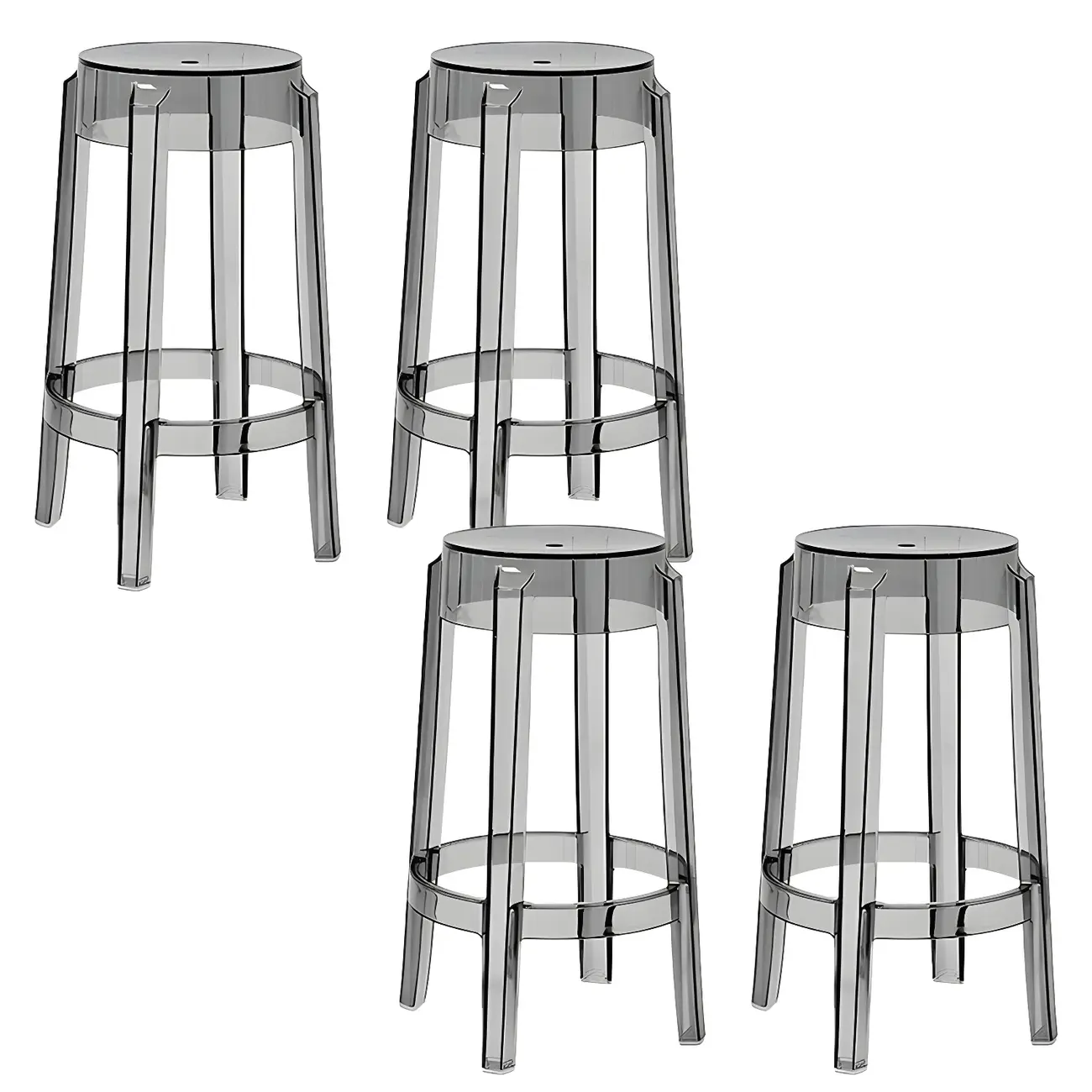Modern Transparent Acrylic Stylish Elegant Square Bar Stool Image - 72 | homeyfad