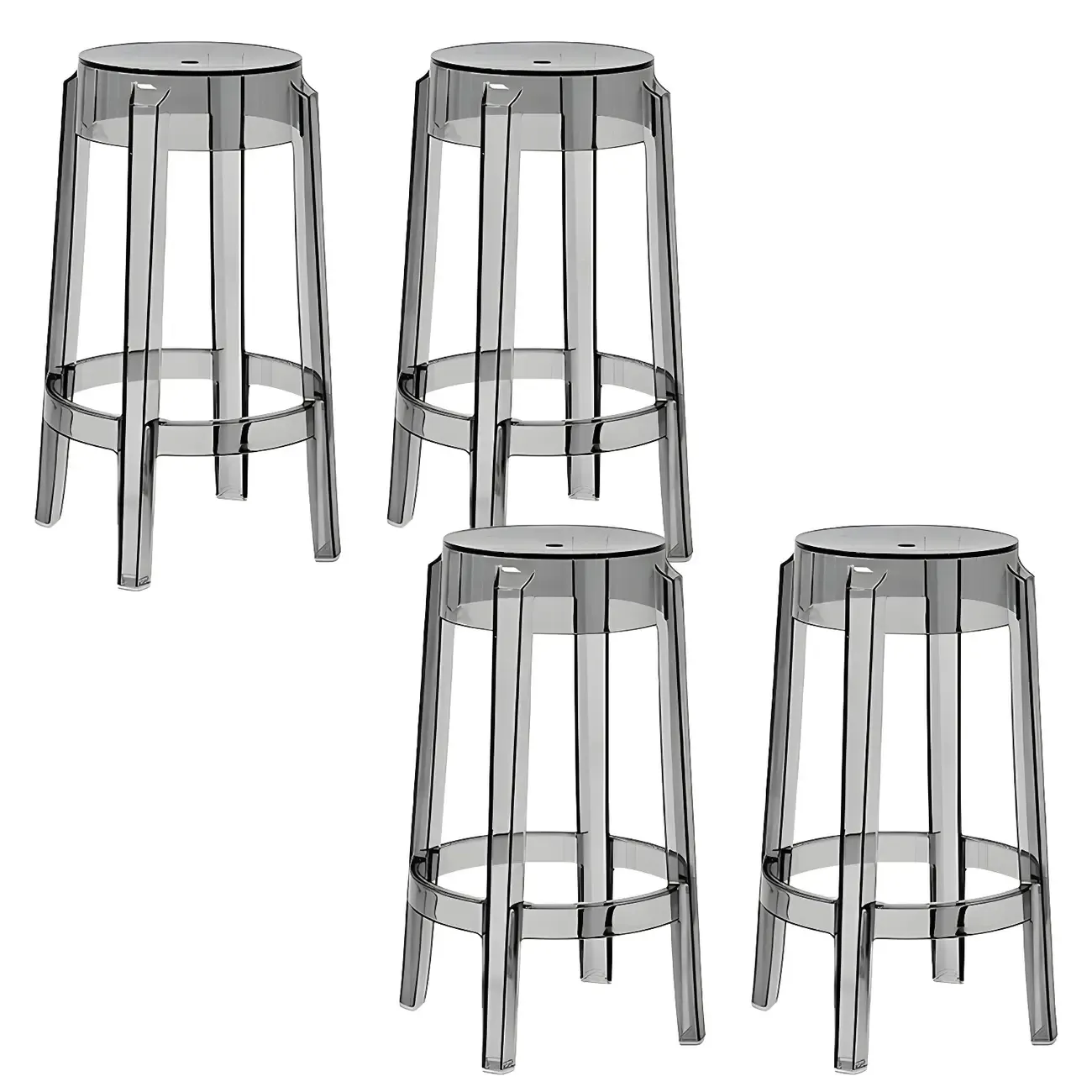 Modern Transparent Acrylic Stylish Elegant Square Bar Stool Image - 72