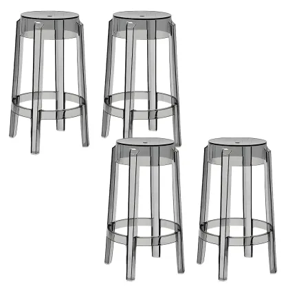 Modern Transparent Acrylic Stylish Elegant Square Bar Stool Image - 72