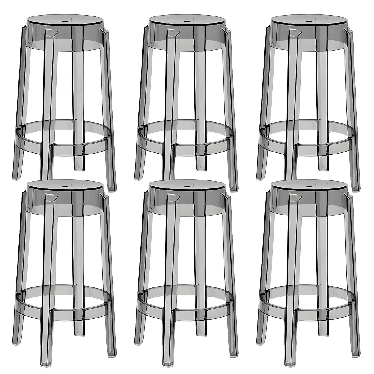 Modern Transparent Acrylic Stylish Elegant Square Bar Stool Image - 73 | homeyfad