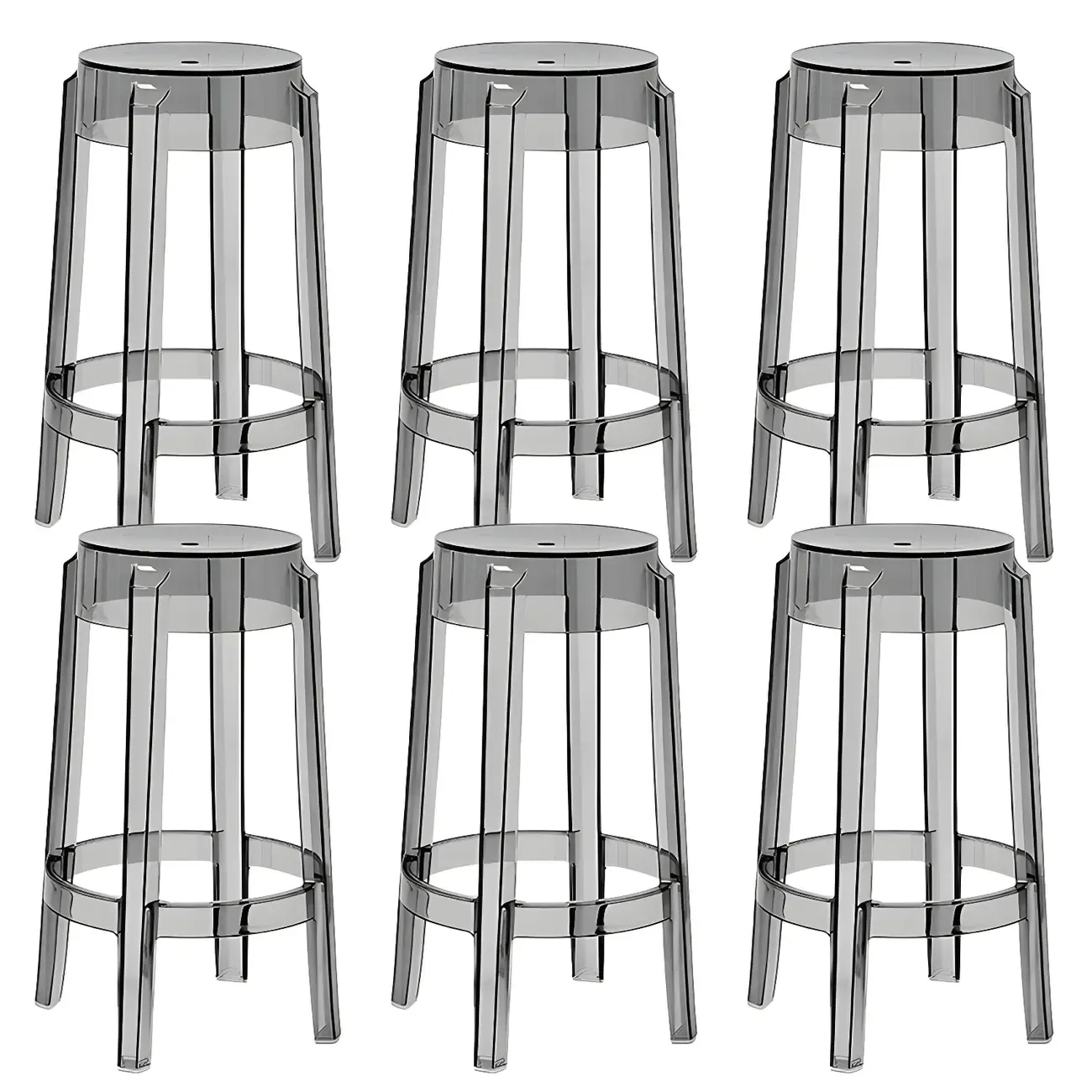 Modern Transparent Acrylic Stylish Elegant Square Bar Stool Image - 73