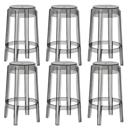 Modern Transparent Acrylic Stylish Elegant Square Bar Stool Image - 73