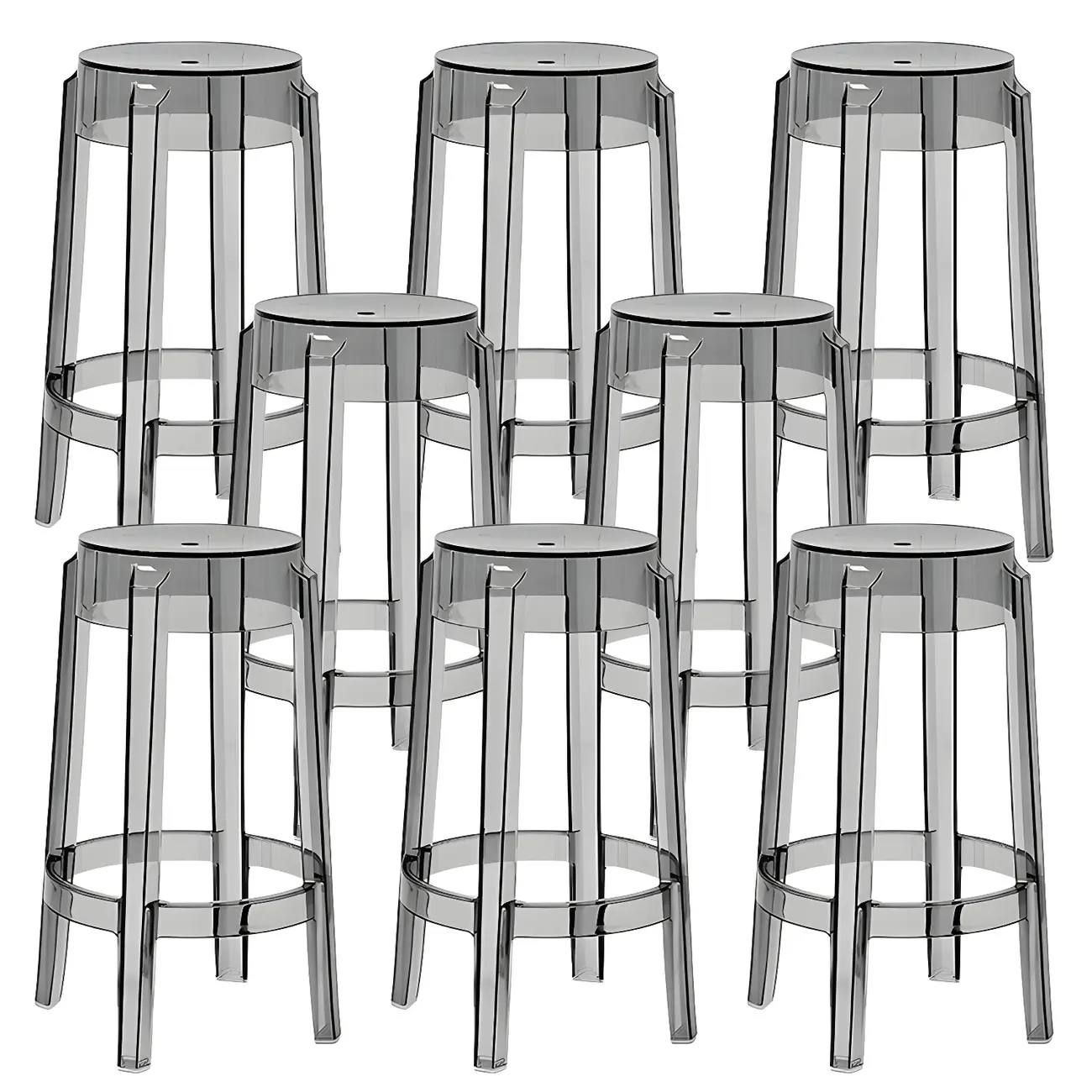 Modern Transparent Acrylic Stylish Elegant Square Bar Stool Image - 74 | homeyfad