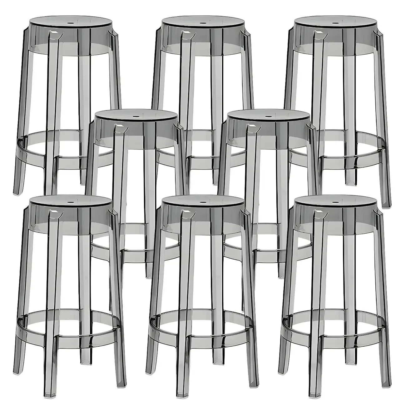 Modern Transparent Acrylic Stylish Elegant Square Bar Stool Image - 74