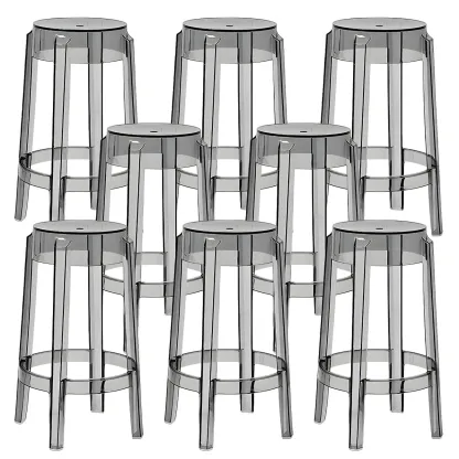 Modern Transparent Acrylic Stylish Elegant Square Bar Stool Image - 74