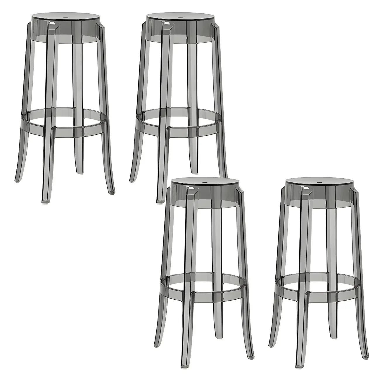 Modern Transparent Acrylic Stylish Elegant Square Bar Stool Image - 77 | homeyfad