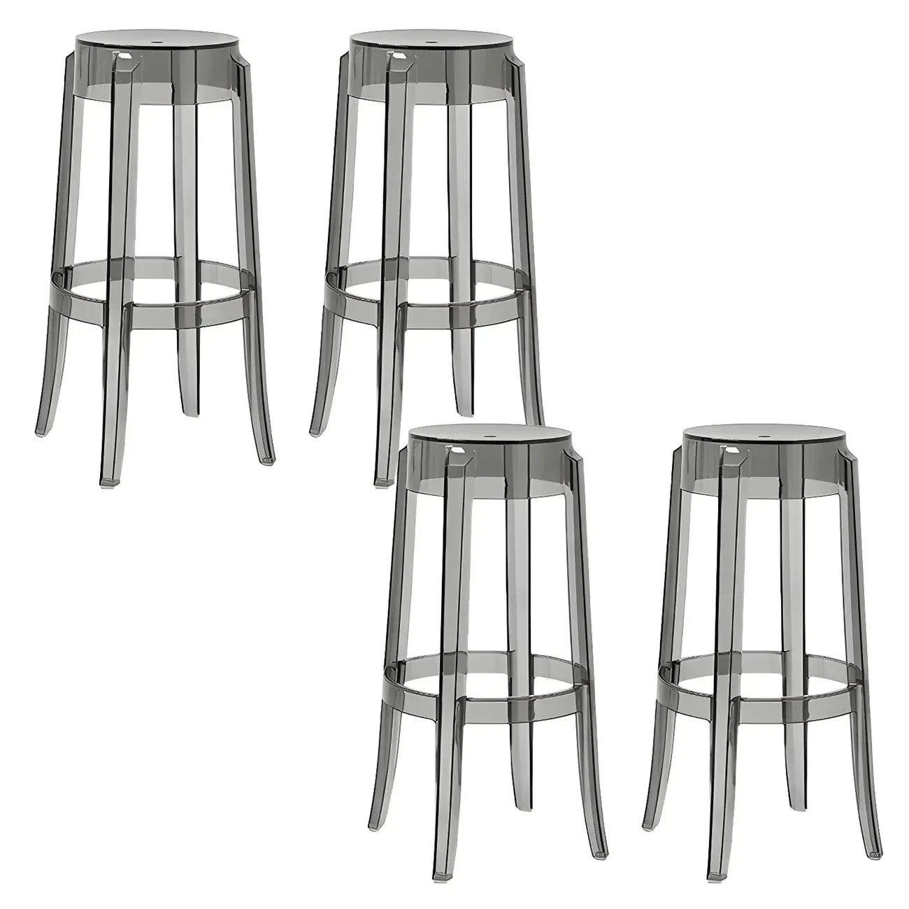 Modern Transparent Acrylic Stylish Elegant Square Bar Stool Image - 77