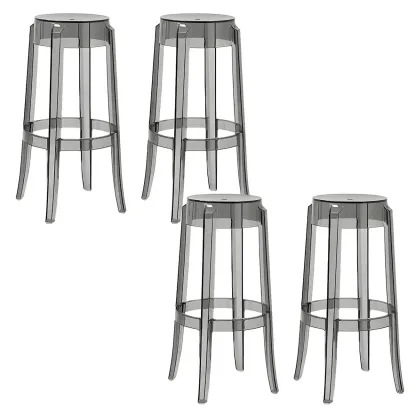 Modern Transparent Acrylic Stylish Elegant Square Bar Stool Image - 77