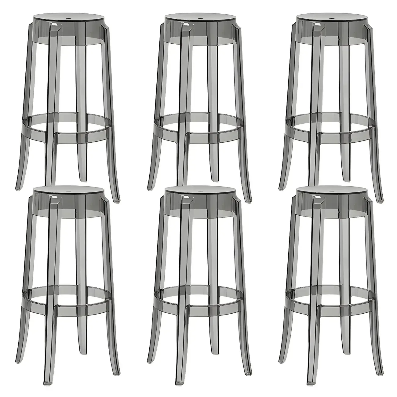Modern Transparent Acrylic Stylish Elegant Square Bar Stool Image - 78