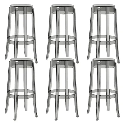 Modern Transparent Acrylic Stylish Elegant Square Bar Stool Image - 78