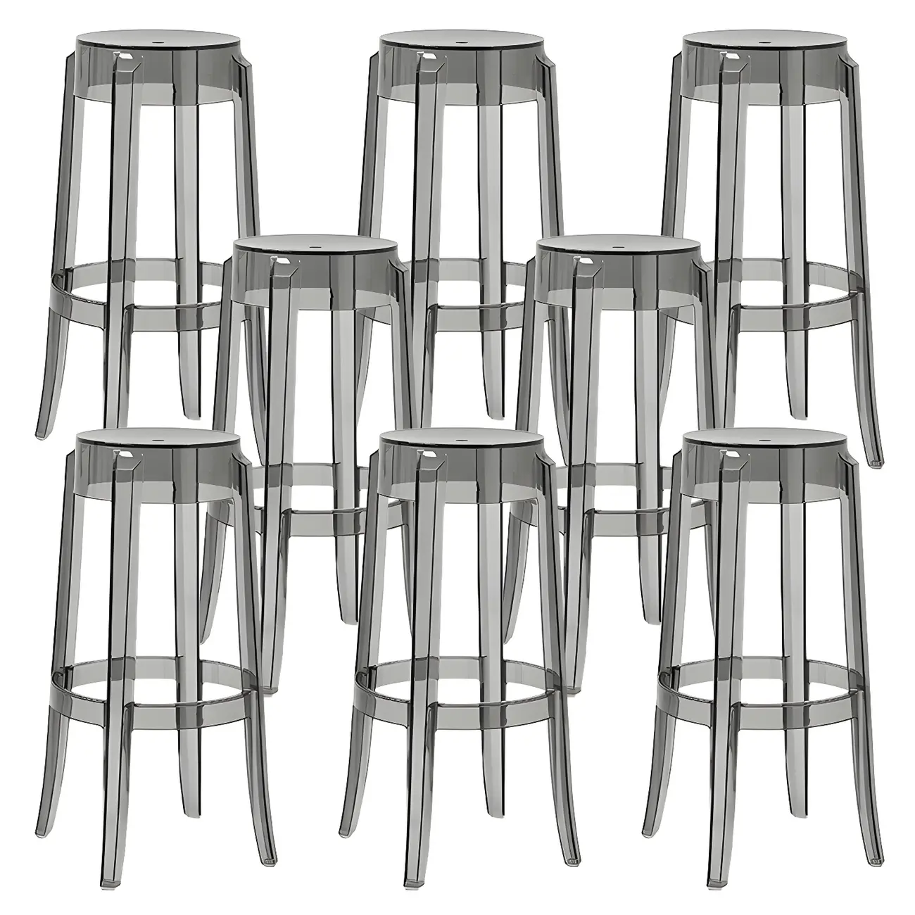 Modern Transparent Acrylic Stylish Elegant Square Bar Stool Image - 79 | homeyfad