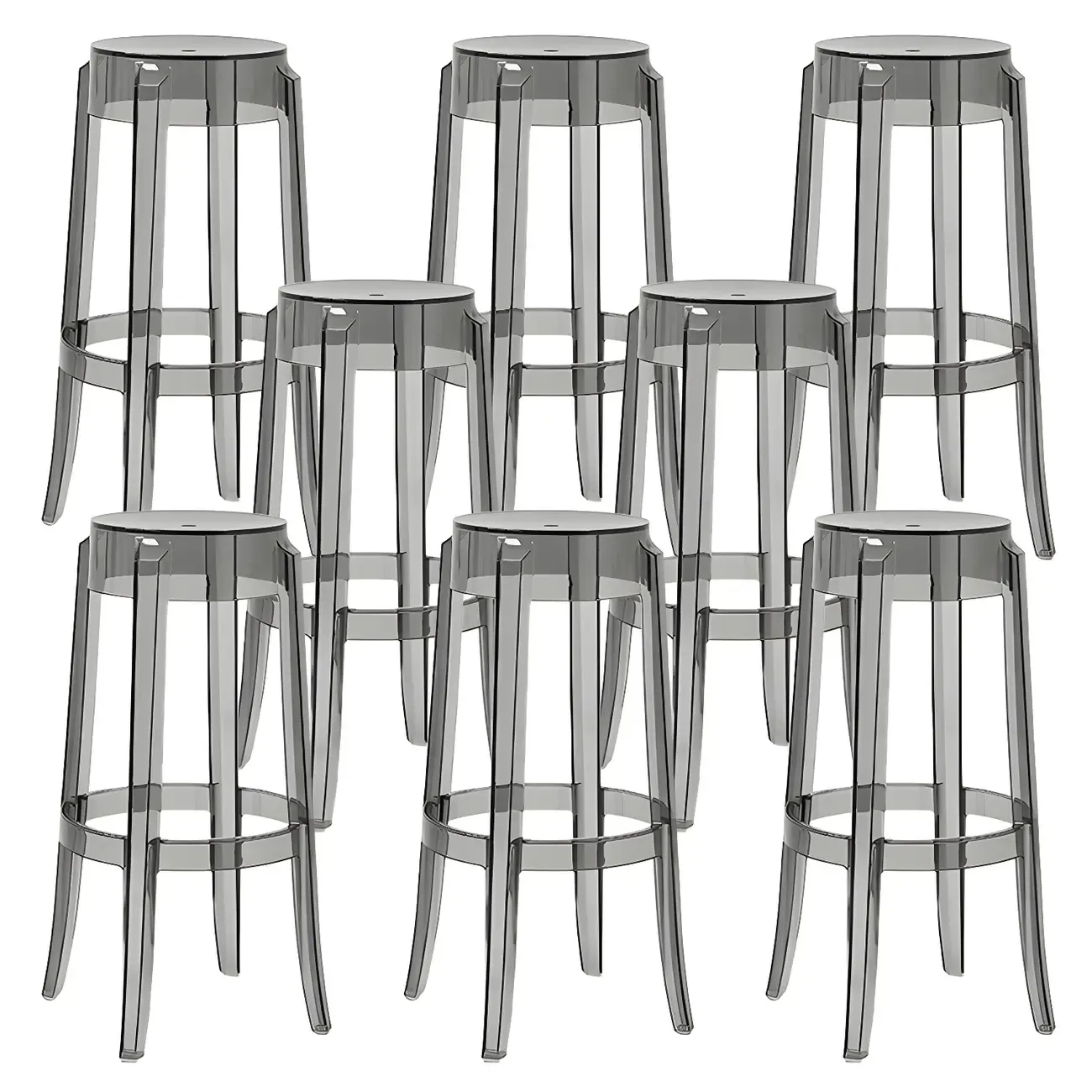 Modern Transparent Acrylic Stylish Elegant Square Bar Stool Image - 79