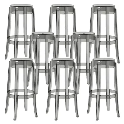 Modern Transparent Acrylic Stylish Elegant Square Bar Stool Image - 79