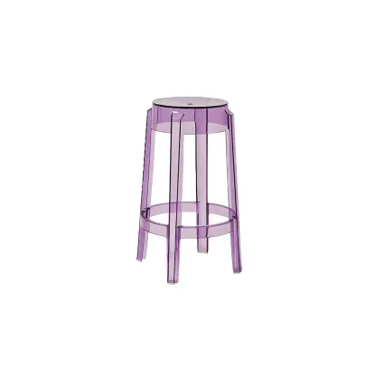 Modern Transparent Acrylic Stylish Elegant Square Bar Stool Image - 80