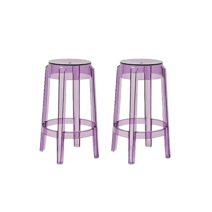 Modern Transparent Acrylic Stylish Elegant Square Bar Stool Image - 81