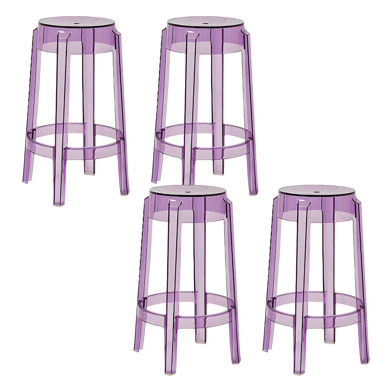 Modern Transparent Acrylic Stylish Elegant Square Bar Stool Image - 82 | homeyfad