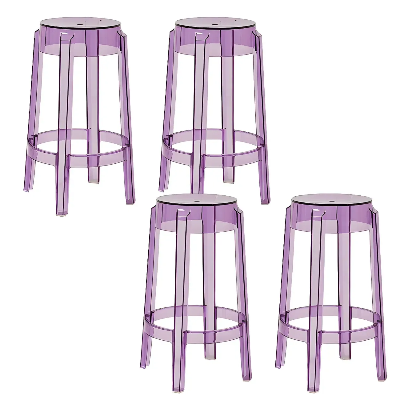 Modern Transparent Acrylic Stylish Elegant Square Bar Stool Image - 82