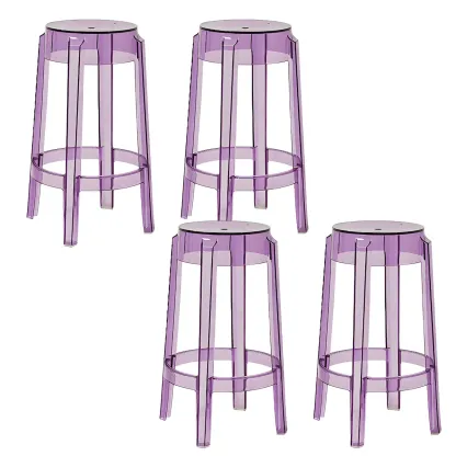Modern Transparent Acrylic Stylish Elegant Square Bar Stool Image - 82