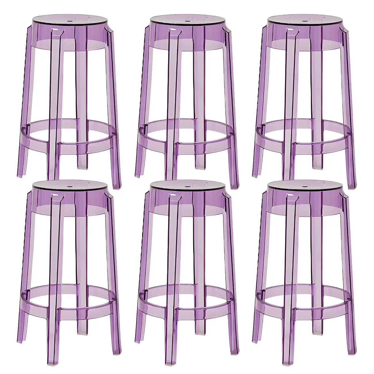 Modern Transparent Acrylic Stylish Elegant Square Bar Stool Image - 83 | homeyfad