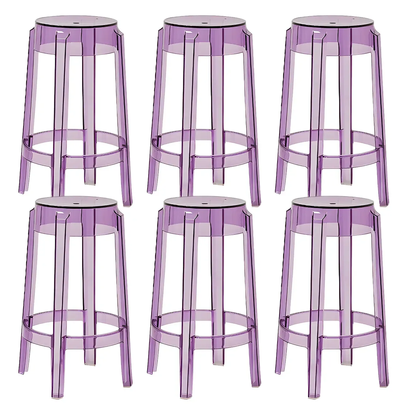 Modern Transparent Acrylic Stylish Elegant Square Bar Stool Image - 83
