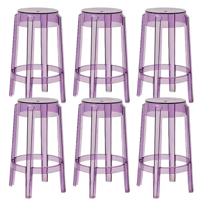 Modern Transparent Acrylic Stylish Elegant Square Bar Stool Image - 83