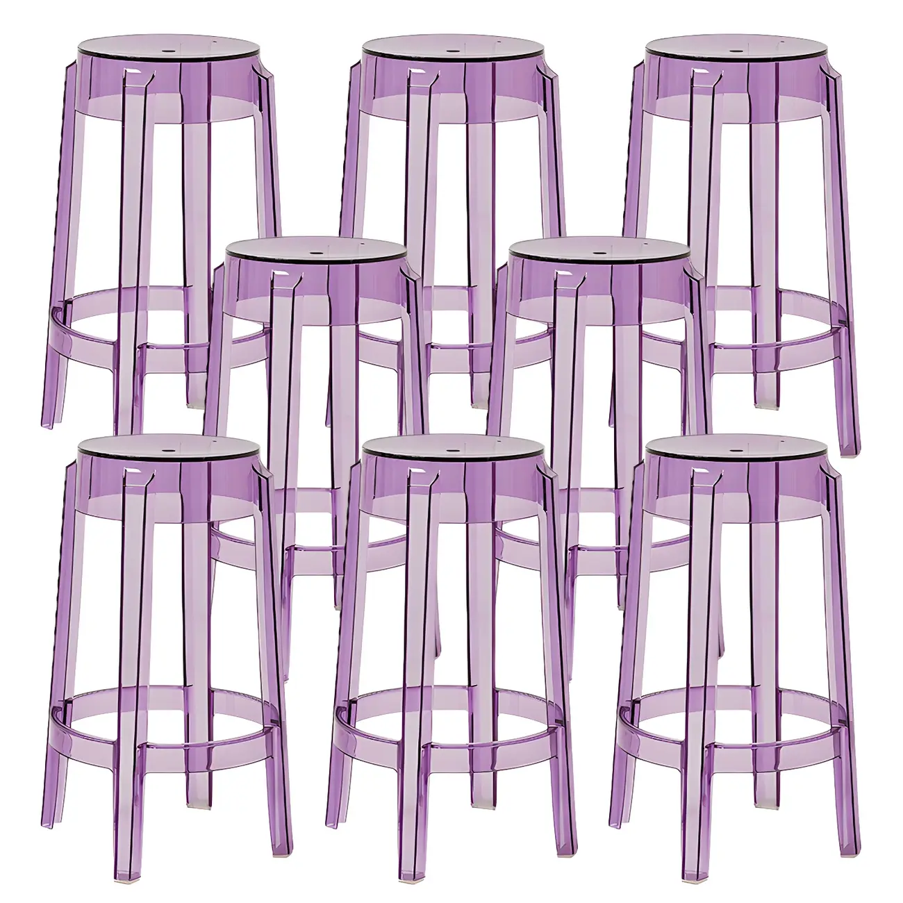 Modern Transparent Acrylic Stylish Elegant Square Bar Stool Image - 84 | homeyfad