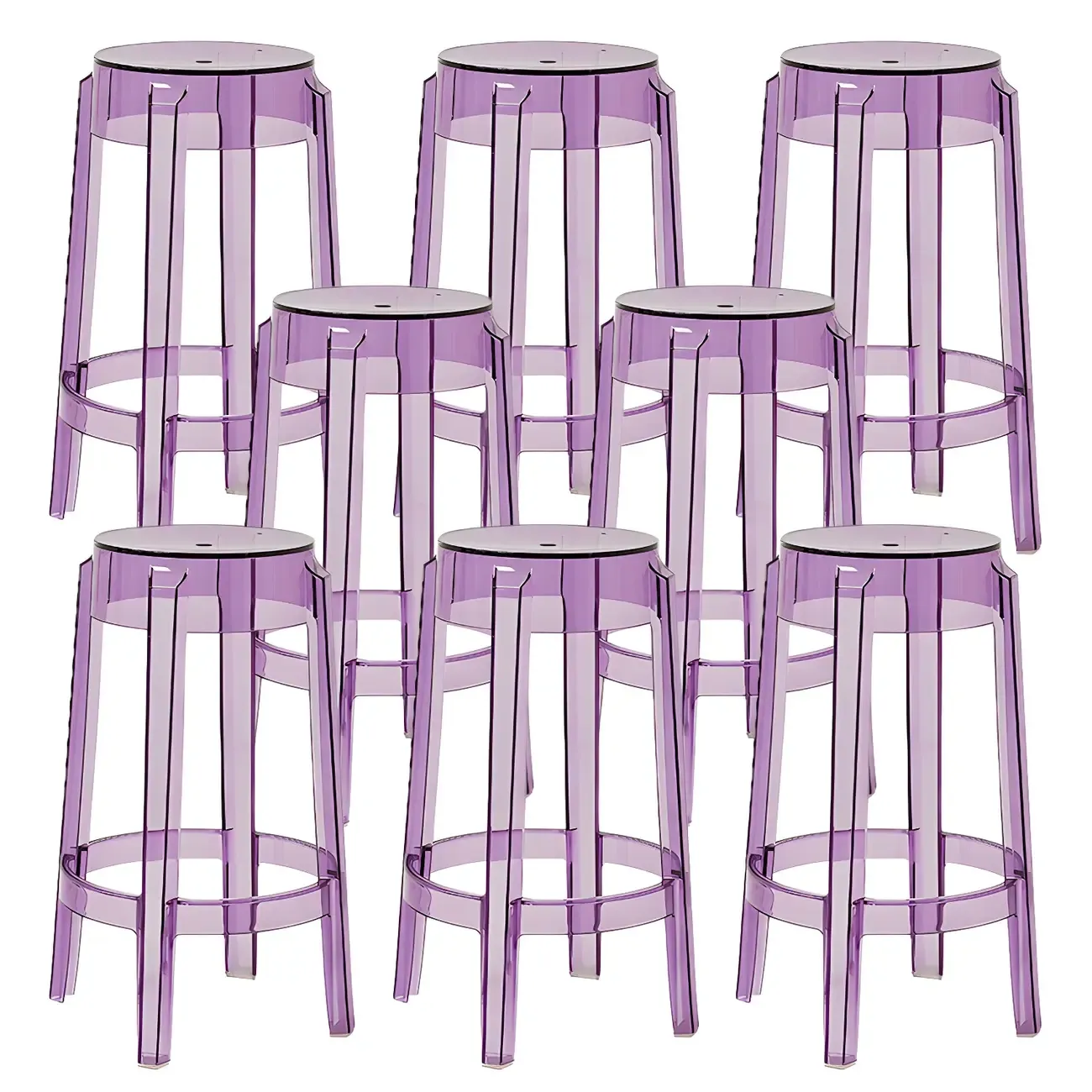Modern Transparent Acrylic Stylish Elegant Square Bar Stool Image - 84