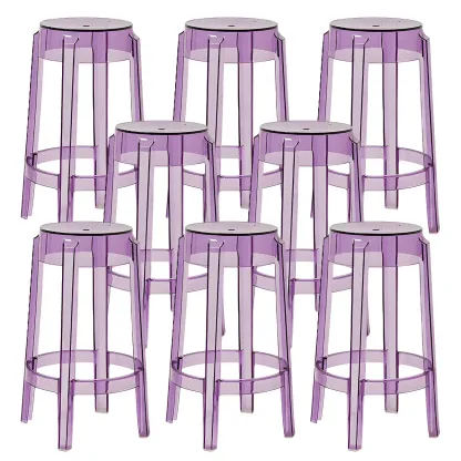 Modern Transparent Acrylic Stylish Elegant Square Bar Stool Image - 84