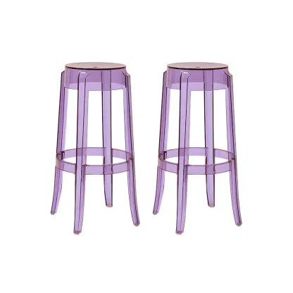 Modern Transparent Acrylic Stylish Elegant Square Bar Stool Image - 86