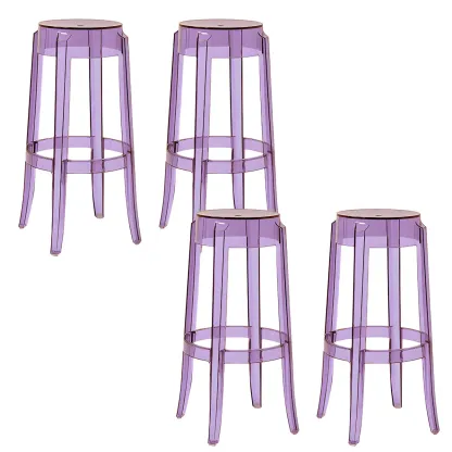 Modern Transparent Acrylic Stylish Elegant Square Bar Stool Image - 87