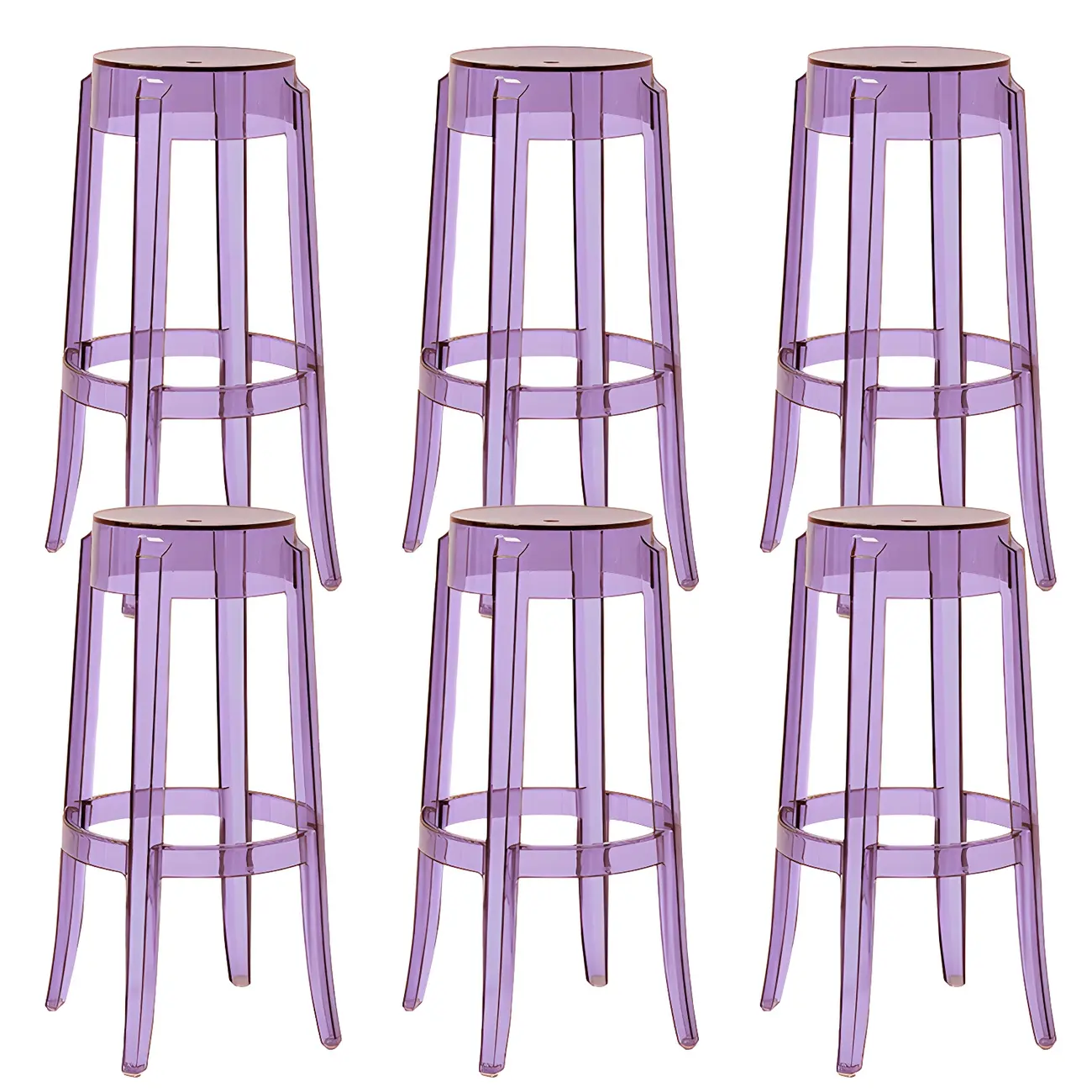 Modern Transparent Acrylic Stylish Elegant Square Bar Stool Image - 88 | homeyfad