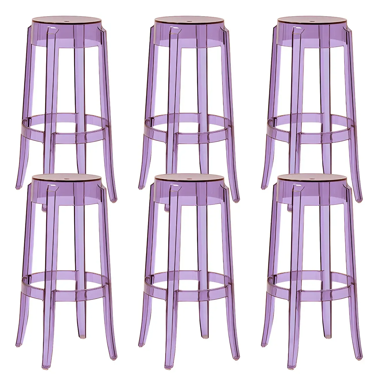 Modern Transparent Acrylic Stylish Elegant Square Bar Stool Image - 88