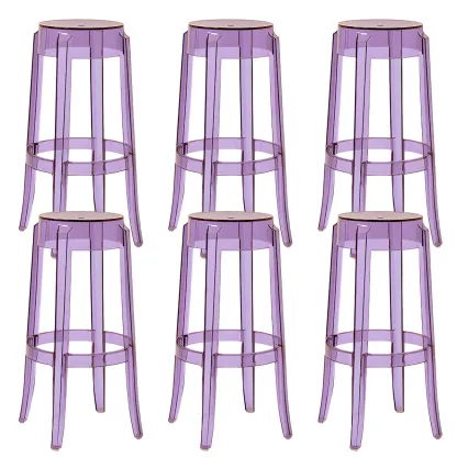 Modern Transparent Acrylic Stylish Elegant Square Bar Stool Image - 88