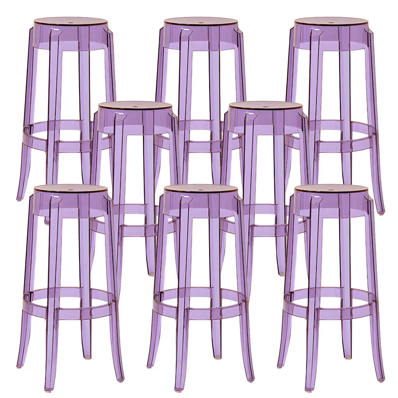 Modern Transparent Acrylic Stylish Elegant Square Bar Stool Image - 89 | homeyfad