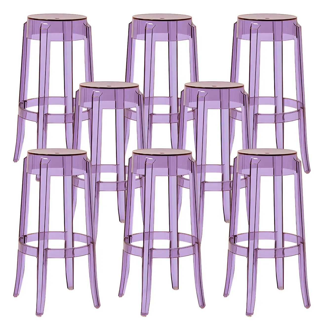 Modern Transparent Acrylic Stylish Elegant Square Bar Stool Image - 89