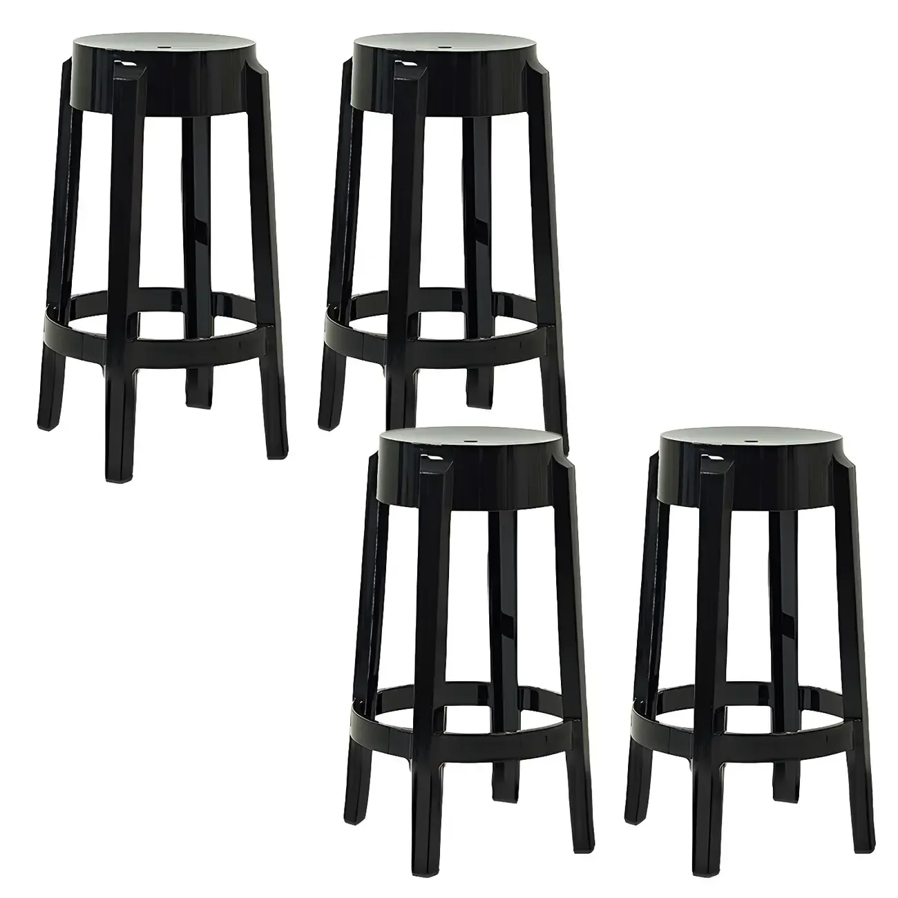 Modern Transparent Acrylic Stylish Elegant Square Bar Stool Image - 92