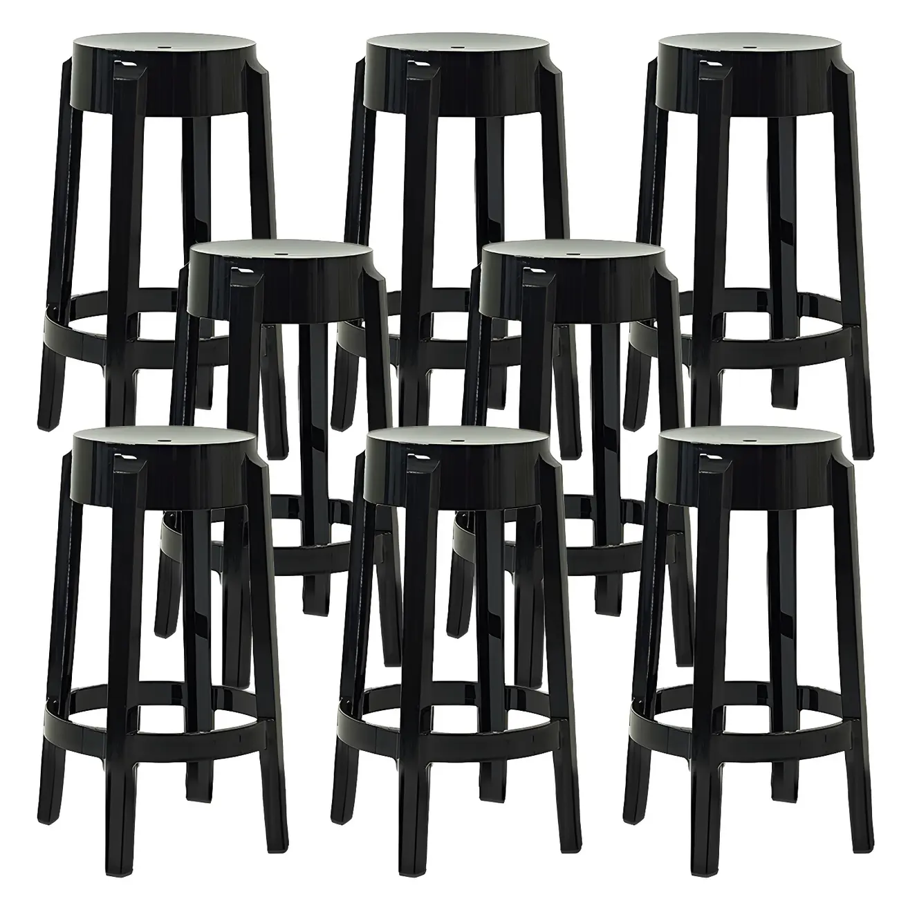 Modern Transparent Acrylic Stylish Elegant Square Bar Stool Image - 94 | homeyfad