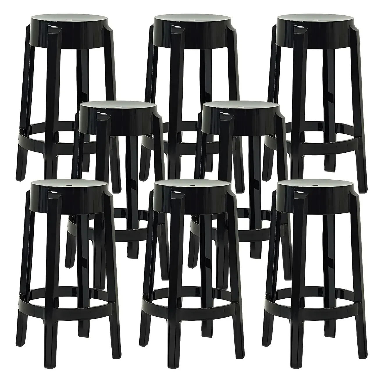 Modern Transparent Acrylic Stylish Elegant Square Bar Stool Image - 94