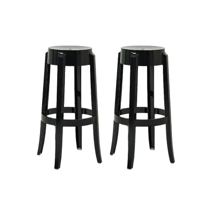 Modern Transparent Acrylic Stylish Elegant Square Bar Stool Image - 96