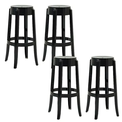 Modern Transparent Acrylic Stylish Elegant Square Bar Stool Image - 97
