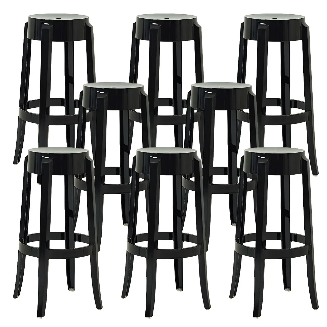 Modern Transparent Acrylic Stylish Elegant Square Bar Stool Image - 99