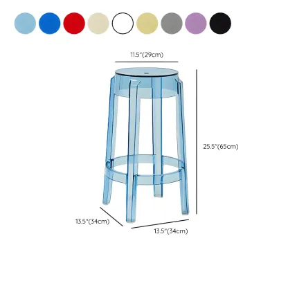 Modern Transparent Acrylic Stylish Elegant Square Bar Stool #size