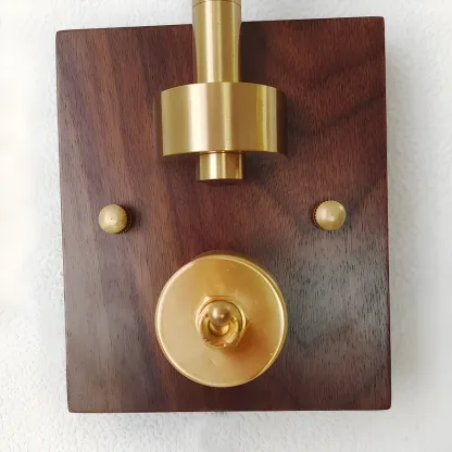 Vintage Brass Glass Adjustable Swing Arm Wall Light Image - 14