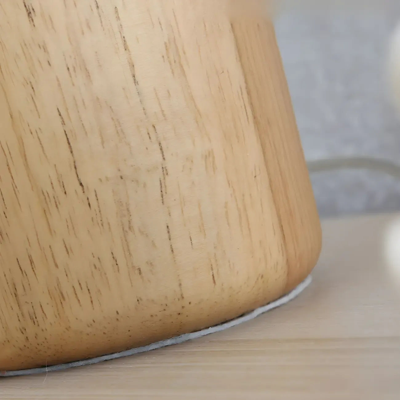 Minimalist Iron Wood Dome Shape Bedside Table Lamp Image - 7