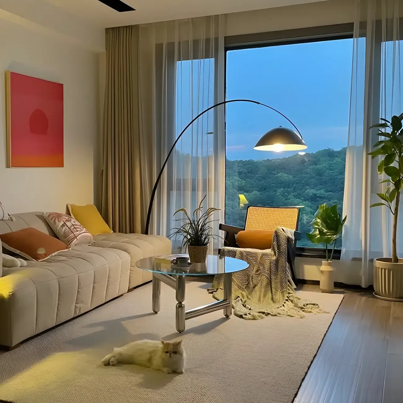 Black Dome Iron Arched Floor Lamp with Foot Switch Image - 1