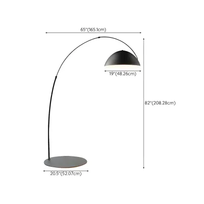 Black Dome Iron Arched Floor Lamp with Foot Switch Image - 16