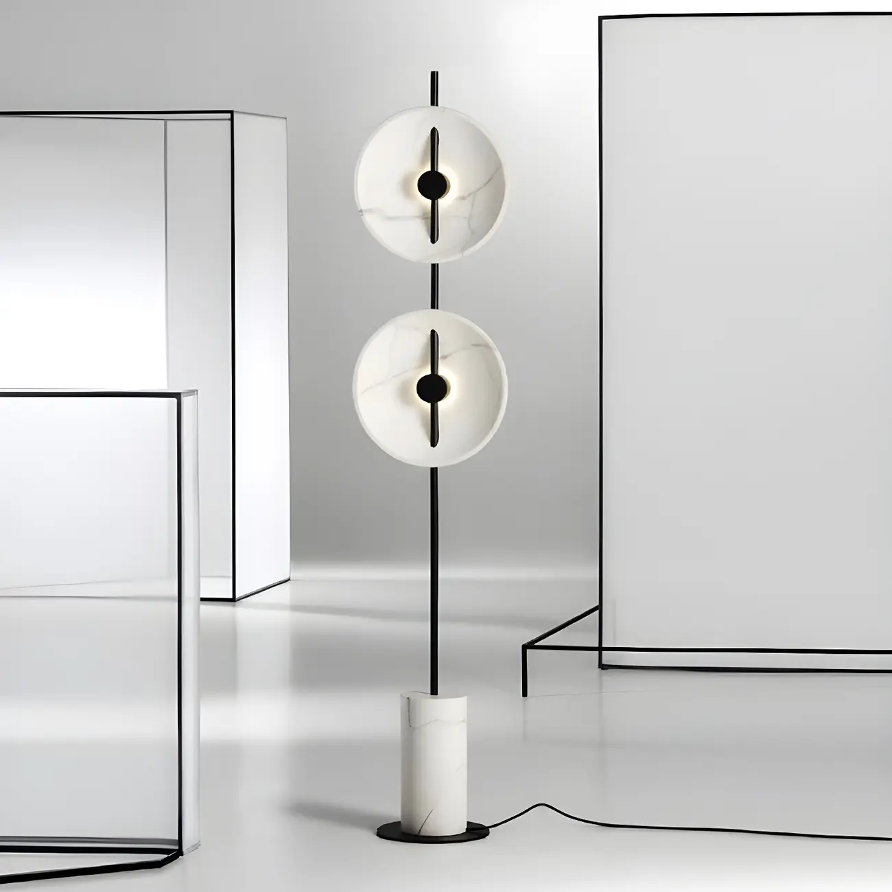 2-Light Tall LED Floor Lamp with Warm Light for Living Areas Image - 1 | homeyfad