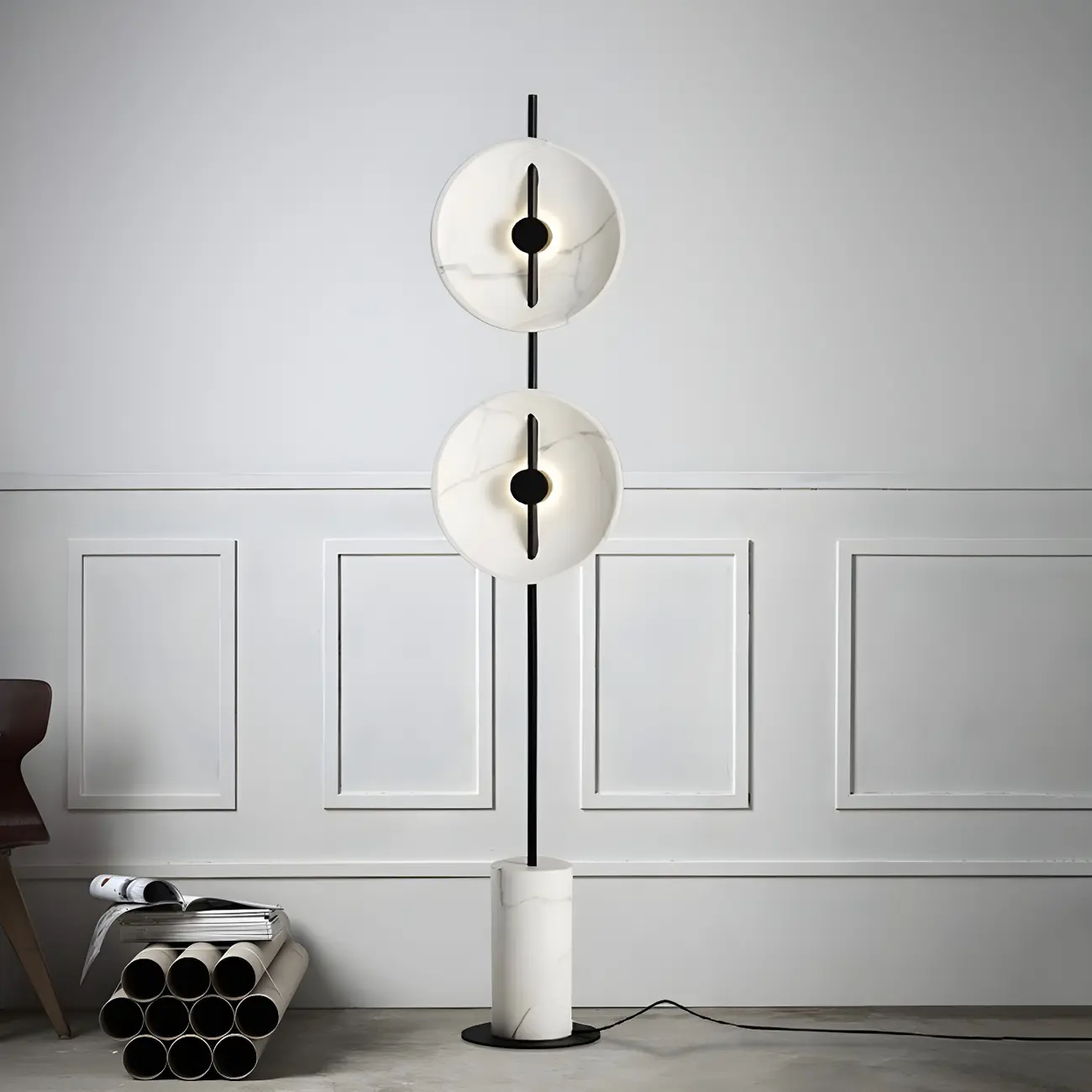 2-Light Tall LED Floor Lamp with Warm Light for Living Areas Image - 2 | homeyfad