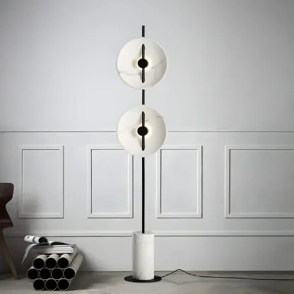 2-Light Tall LED Floor Lamp with Warm Light for Living Areas Image - 2